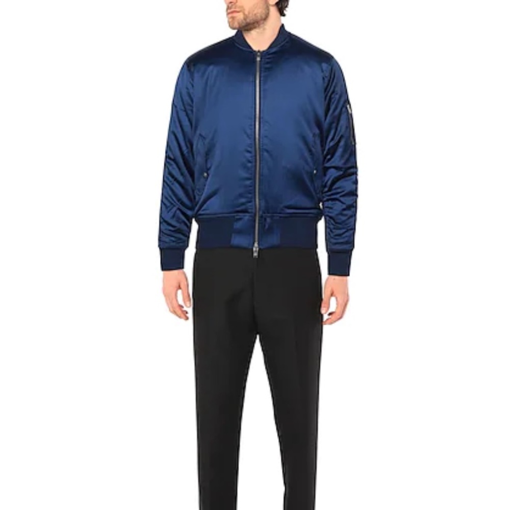 Dark blue stampd bomber jacket